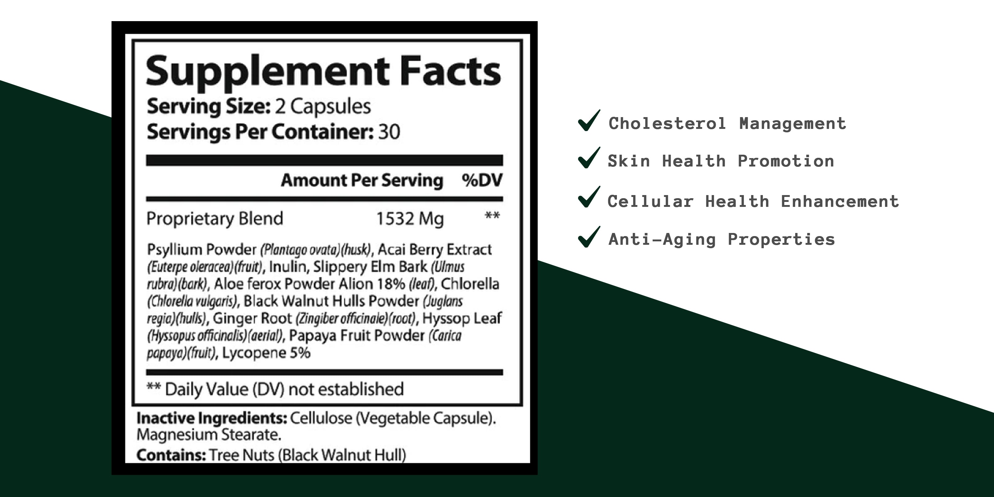 Supplement facts - blood cleansing herbs