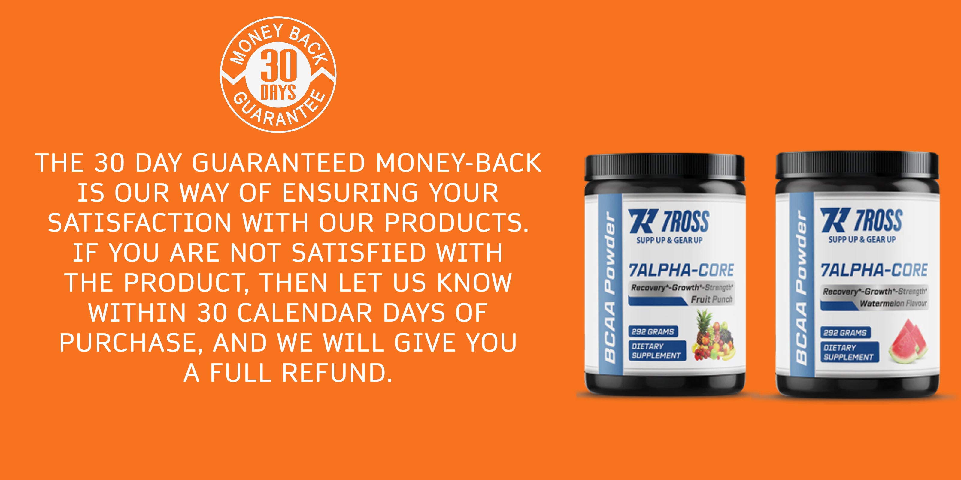 30 Days Guaranteed Return and Refund - bcaa powder benefits
