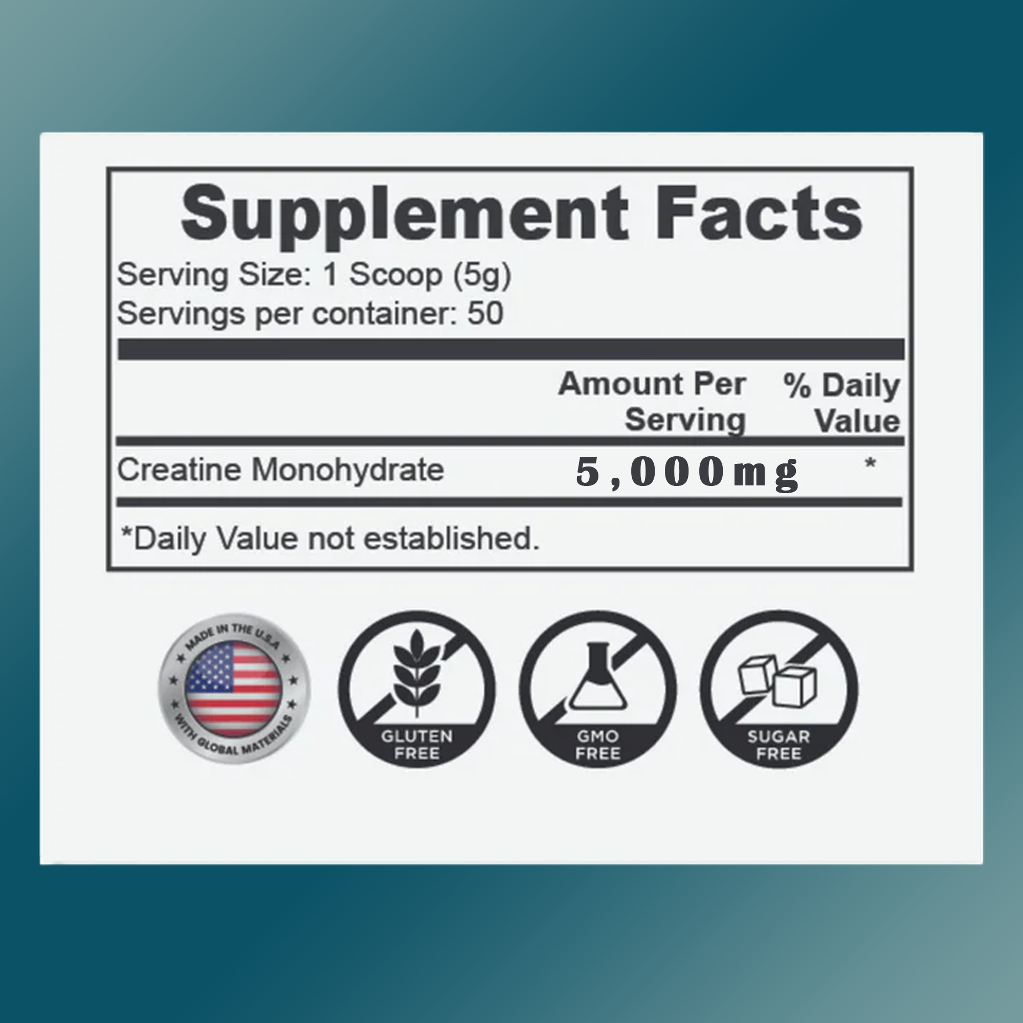 Creatine Monohydrate - supplement facts
