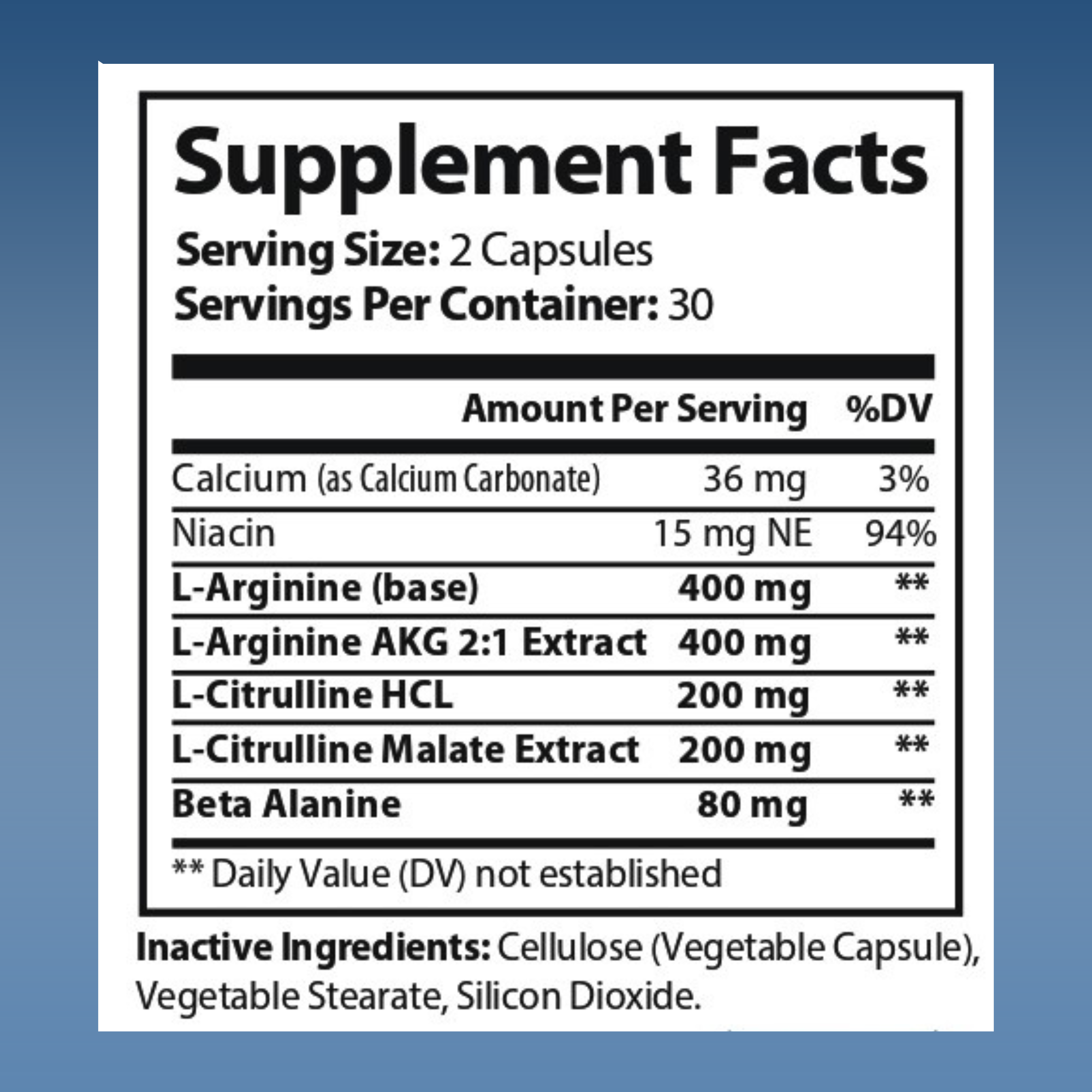 Check Supplement facts for finding the amount per serving of l arginine and l citrulline